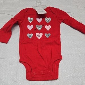 Carter's Red Heart Print Bodysuit